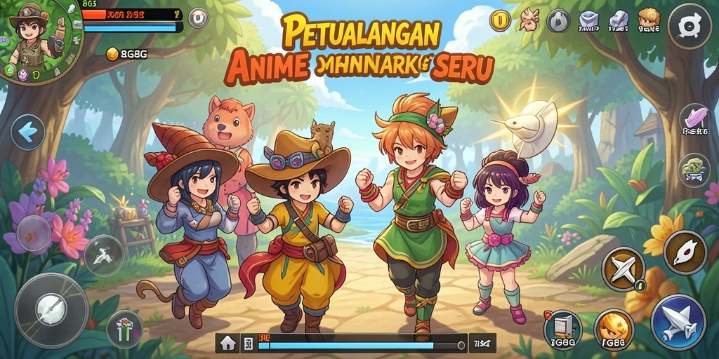 Screenshot gameplay yang menampilkan karakter Anime yang menakjubkan dan seru.