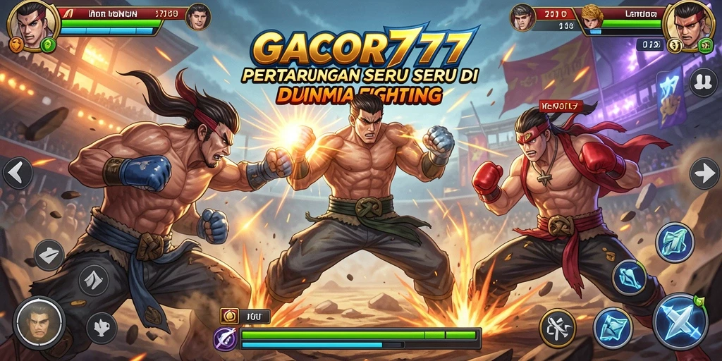 Tangkapan layar utama GACOR777 menampilkan aksi seru dalam pertarungan Fighting.