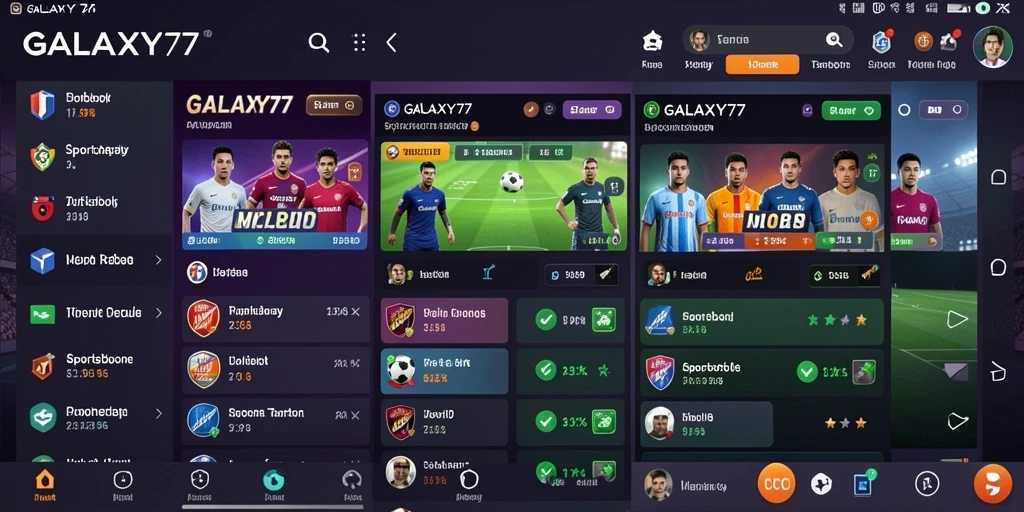Tampilan antarmuka GALAXY77 yang menarik dengan fitur sportsbook.