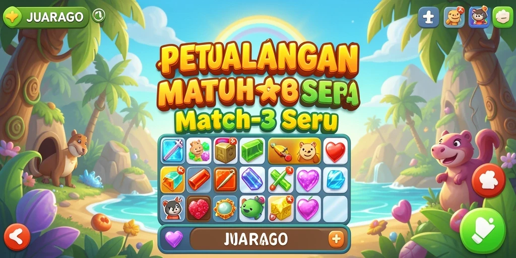 Tampilan gameplay JUARAGO yang menarik dan penuh warna.