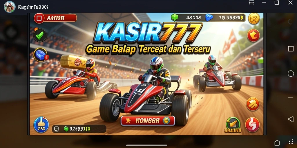 Tangkapan layar gameplay KASIR777 menunjukkan aksi balap yang menegangkan.