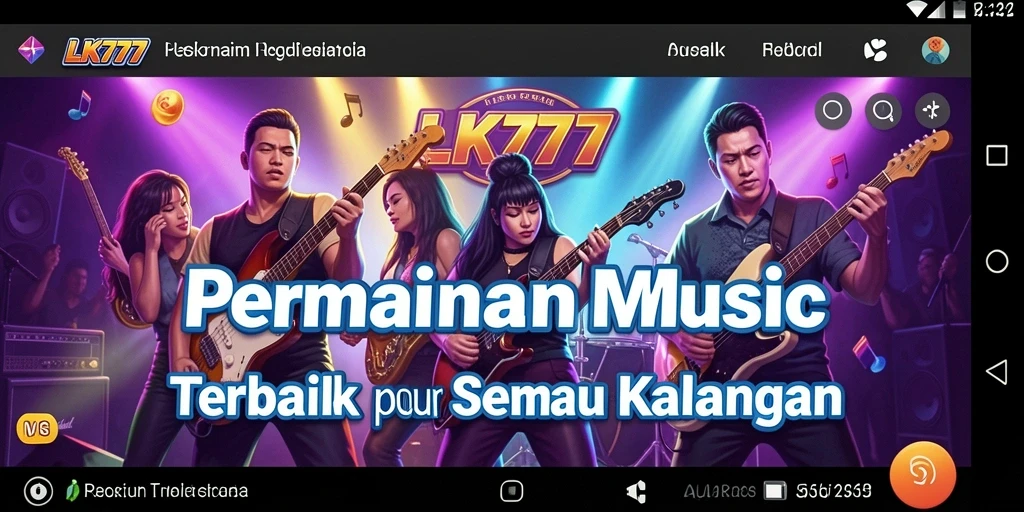 Screenshot utama LK777 menampilkan gameplay penuh aksi dengan berbagai pilihan lagu.