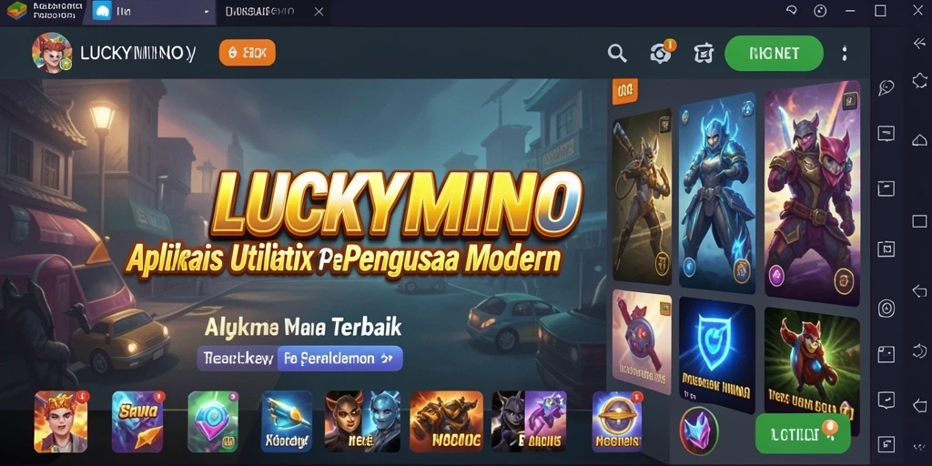 Tampilan antarmuka pengguna LUCKYMINO yang bersih dan intuitif.