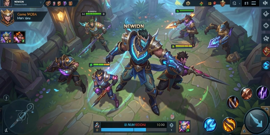 Screenshot gameplay seru di NEWIDN dengan aksi pertarungan yang intens.
