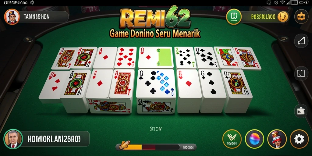 Tampilan gameplay yang seru di REMI62 dengan teman-teman.