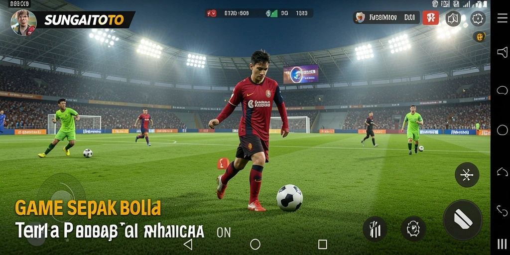 Tampilan gameplay menarik SUNGAITOTO memperlihatkan momen-momen dramatis pertandingan sepak bola.