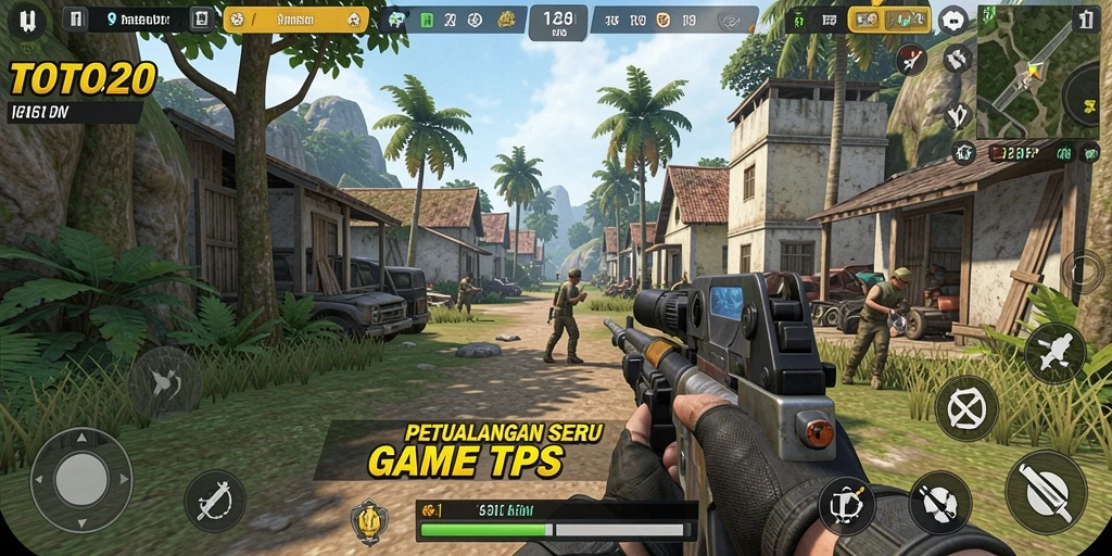Tampilan gameplay seru TOTO20 dengan aksi menegangkan di medan perang.